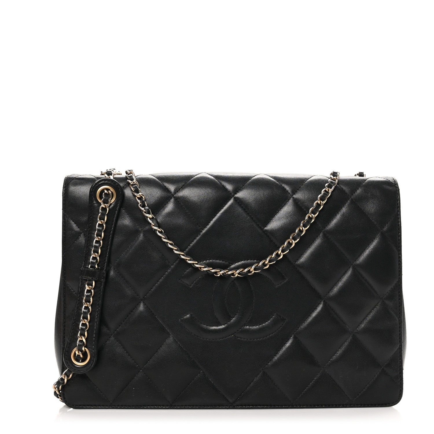 Lambskin Quilted Large Diamond CC Flap Black