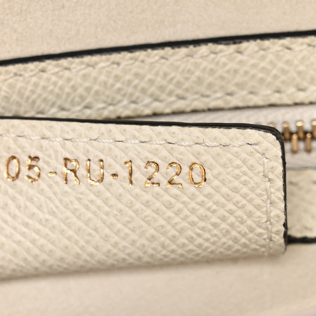 Grained Calfskin Saddle Bag White