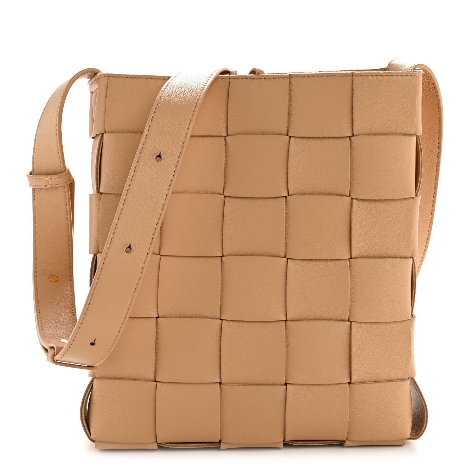 Lambskin Maxi Intrecciato Cassette Messenger Almond