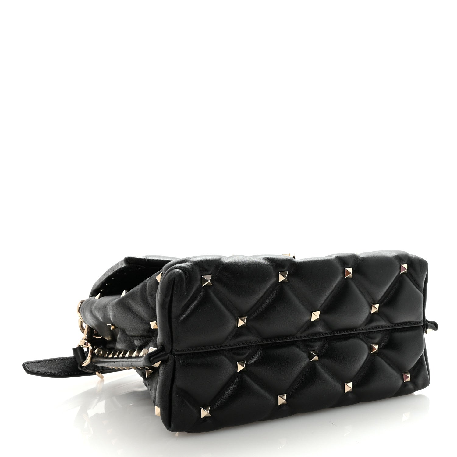 Lambskin VLTN Print Candystud Top Handle Bag Black