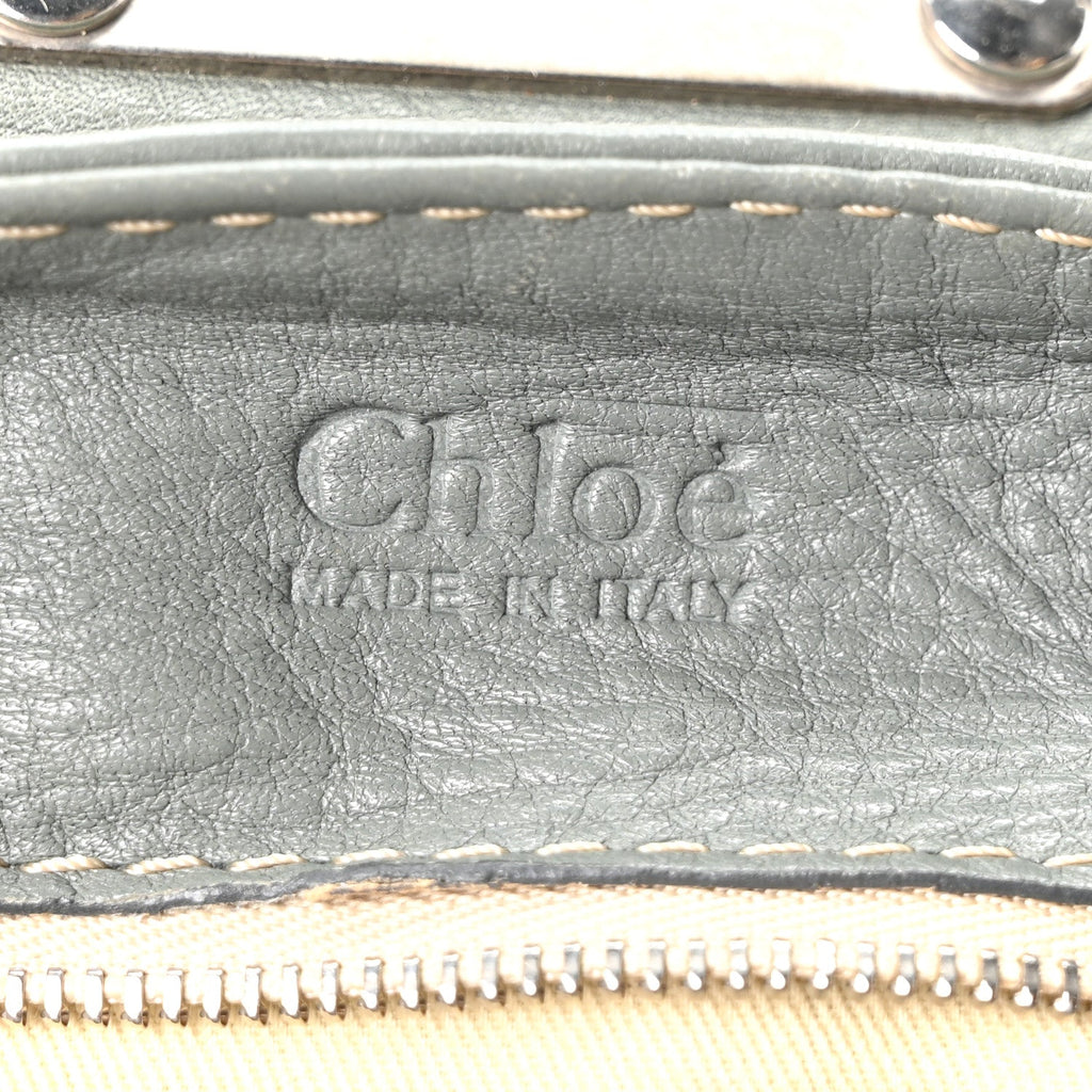 Calfskin Paddington Front Pocket Tote Gris Vert