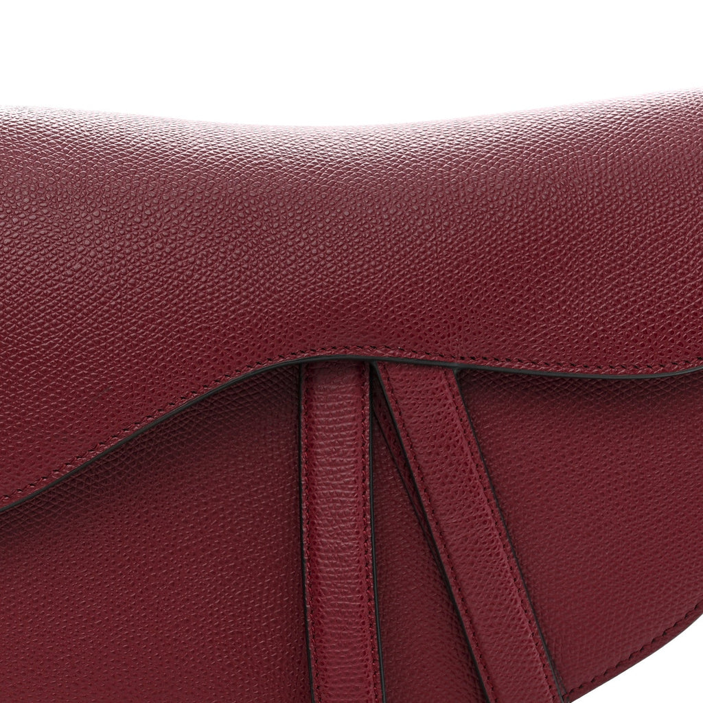Grained Calfskin Saddle Bag Red