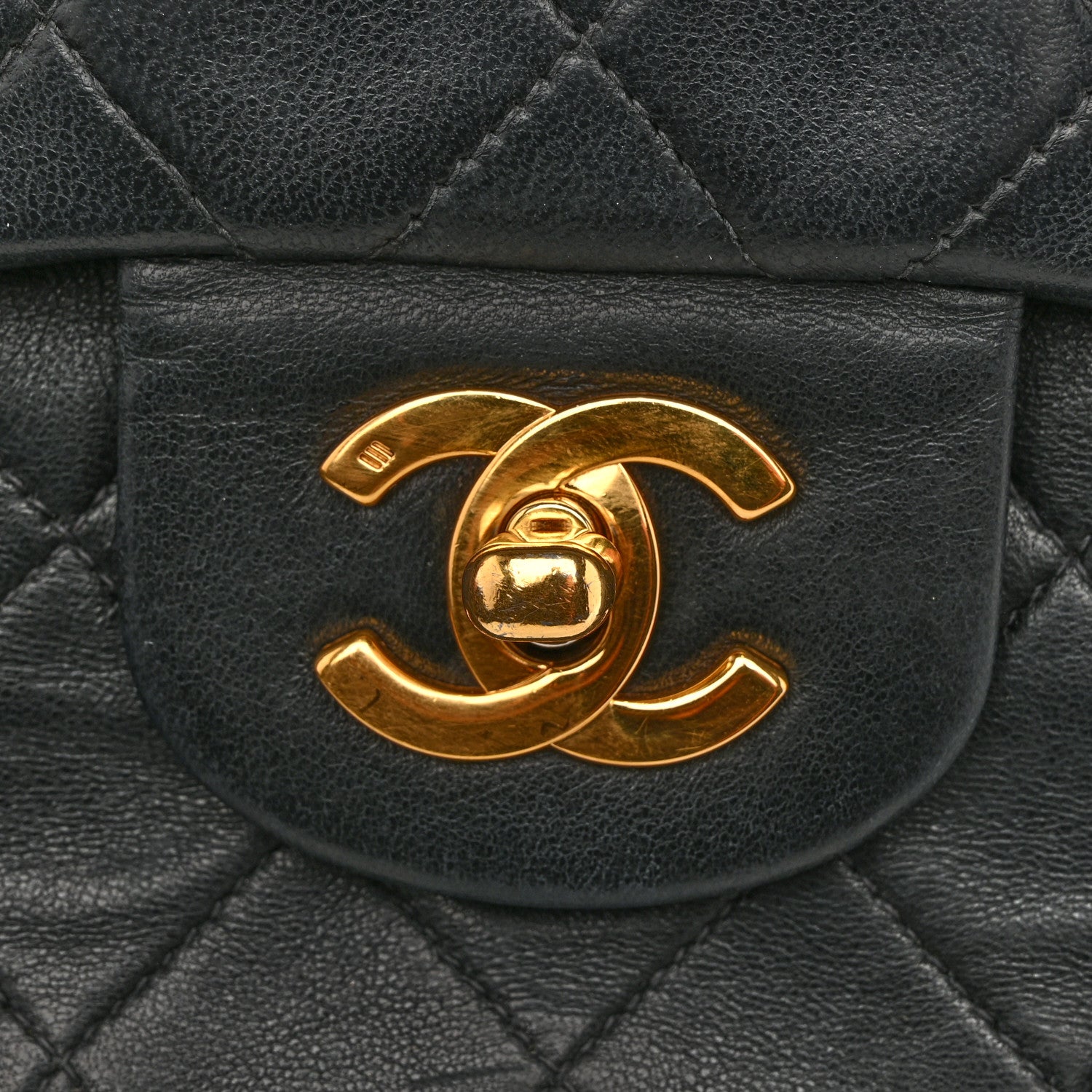 Lambskin Quilted Small Double Flap Black