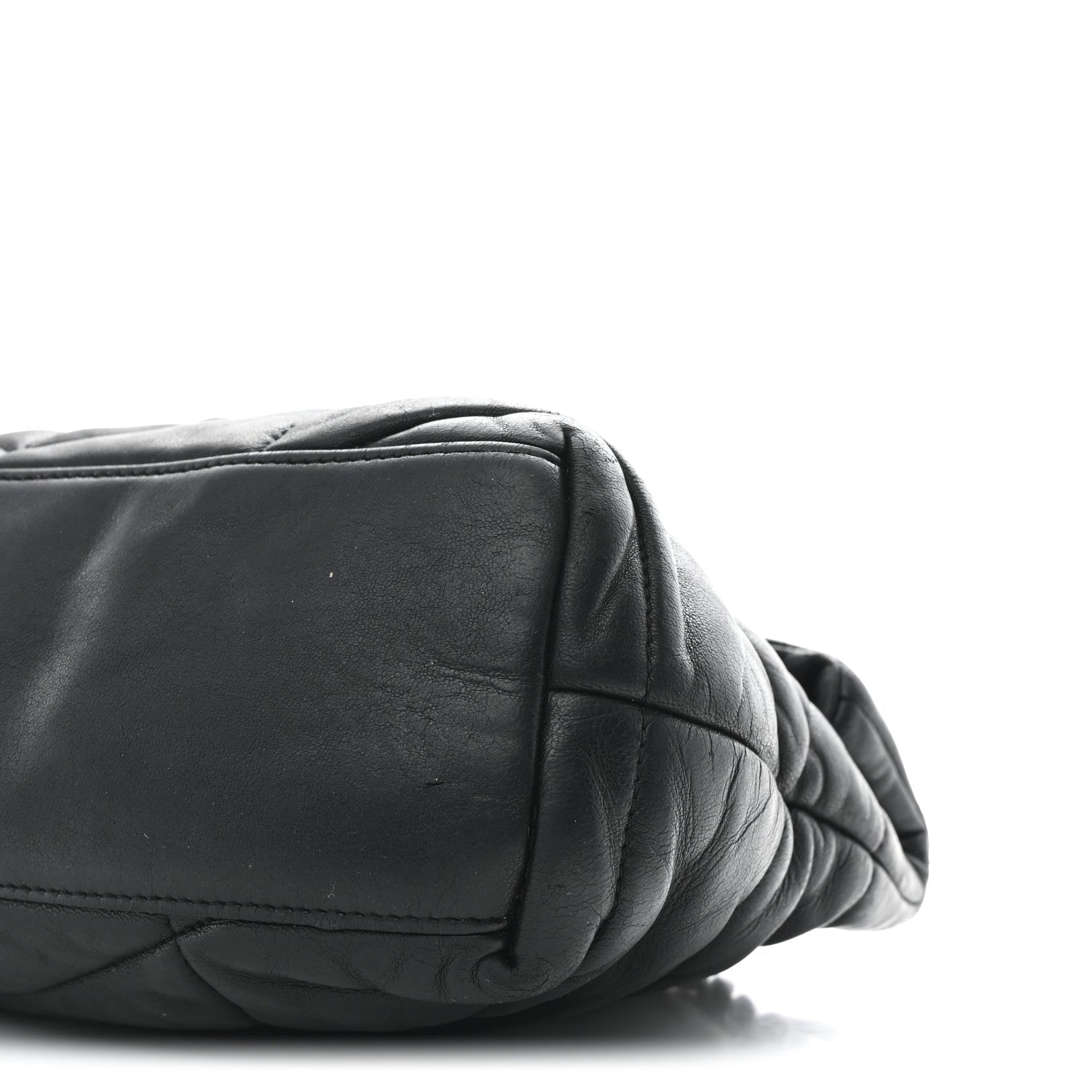 Lambskin Quilted Small Loulou Puffer Monogram Chain Satchel Black