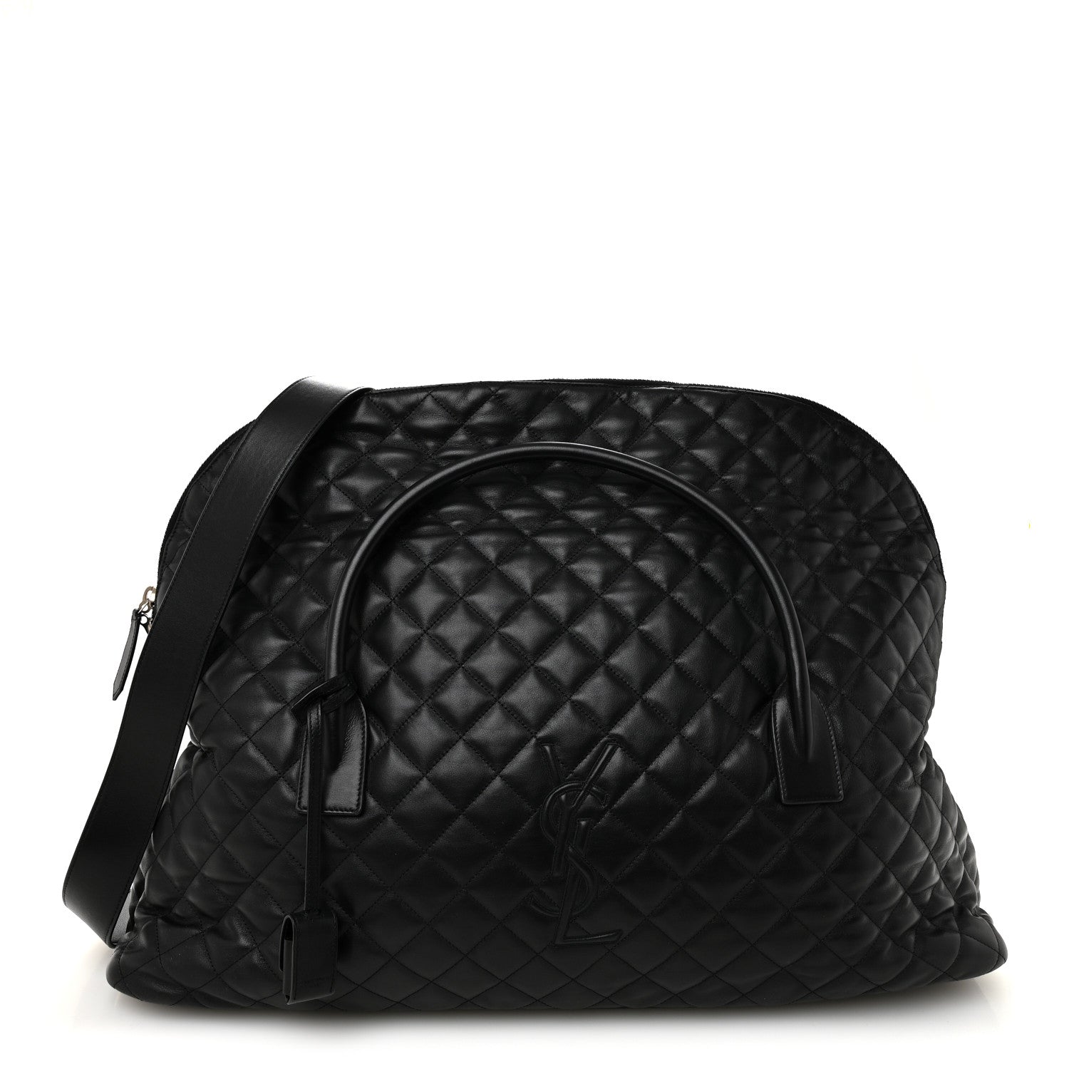Calfskin Quilted ES Giant Travel Bag Black