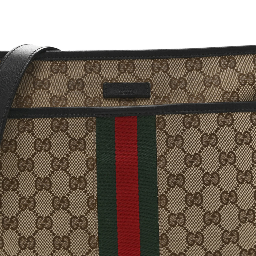 GG Monogram Web Flat Messenger Bag Black