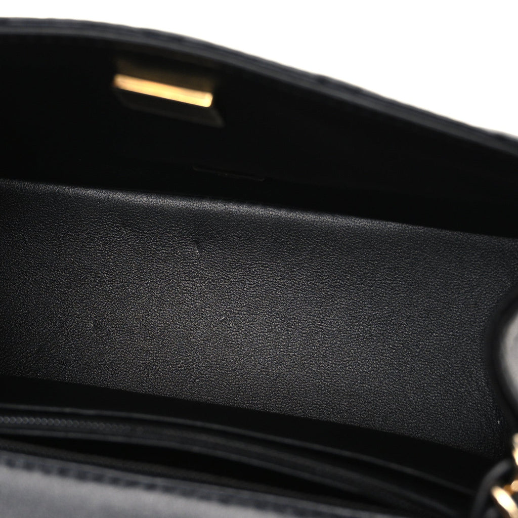 Lambskin Quilted Mini Square Flap Black