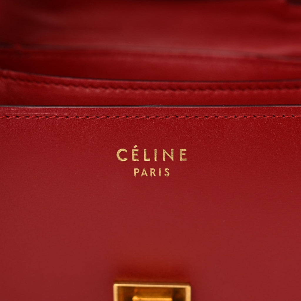 Smooth Calfskin Small Classic Box Flap Bag Red