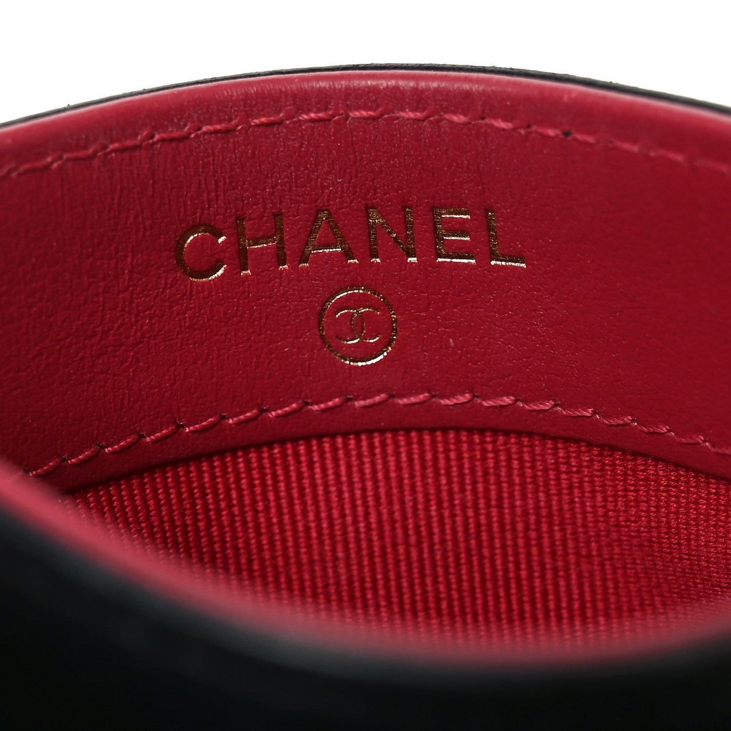 Lambskin Quilted Chanel 19  Holder Black
