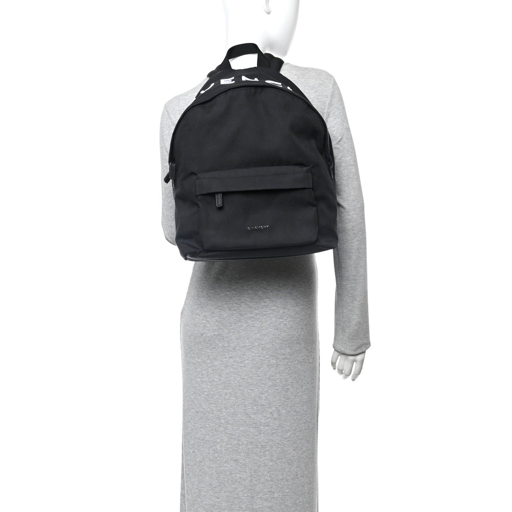Nylon Essential Backpack Black White