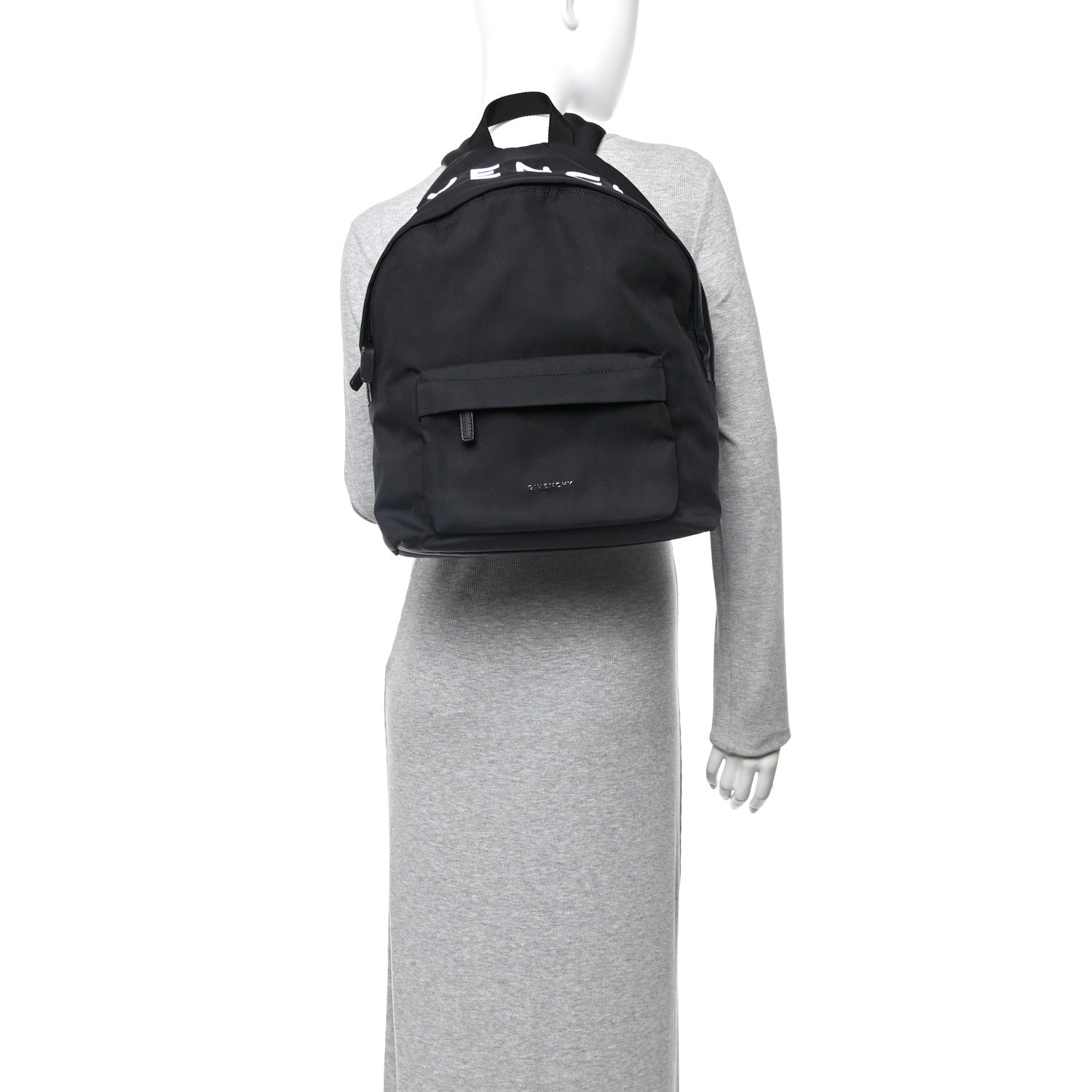 Nylon Essential Backpack Black White