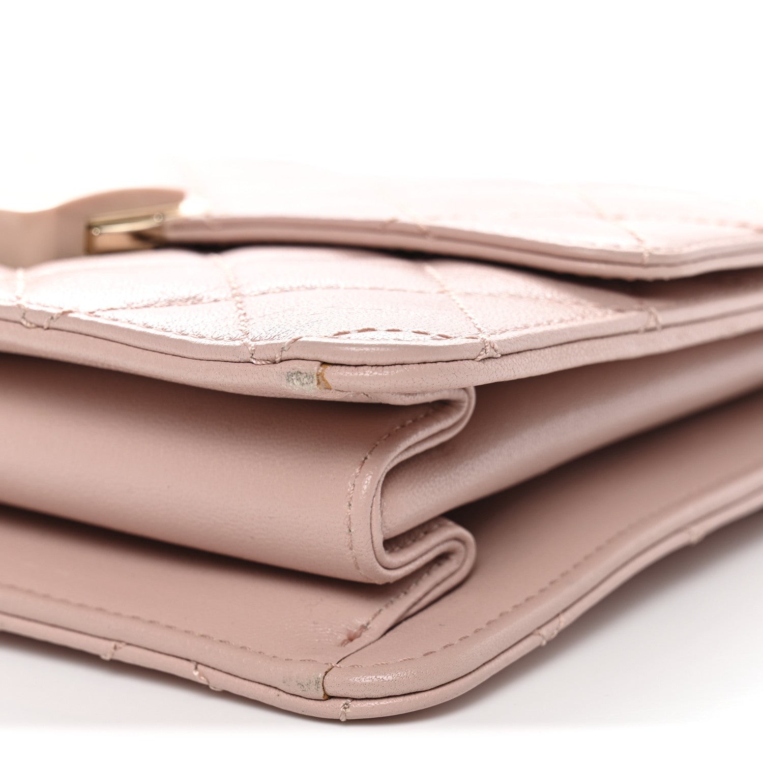 Sheepskin Quilted Beauty Lock Flap Pink