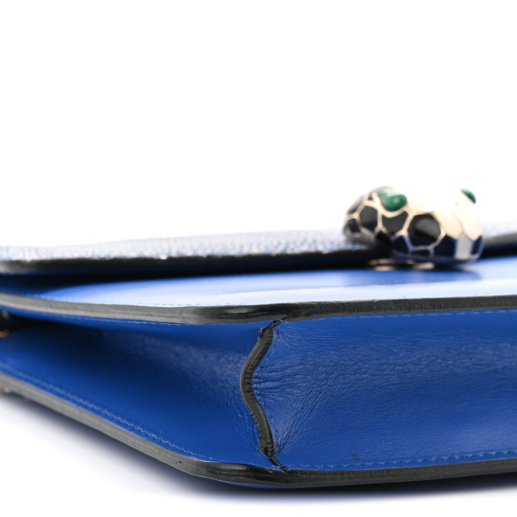 Galuchat Calfskin Serpenti Forever Crossbody Bag Blue