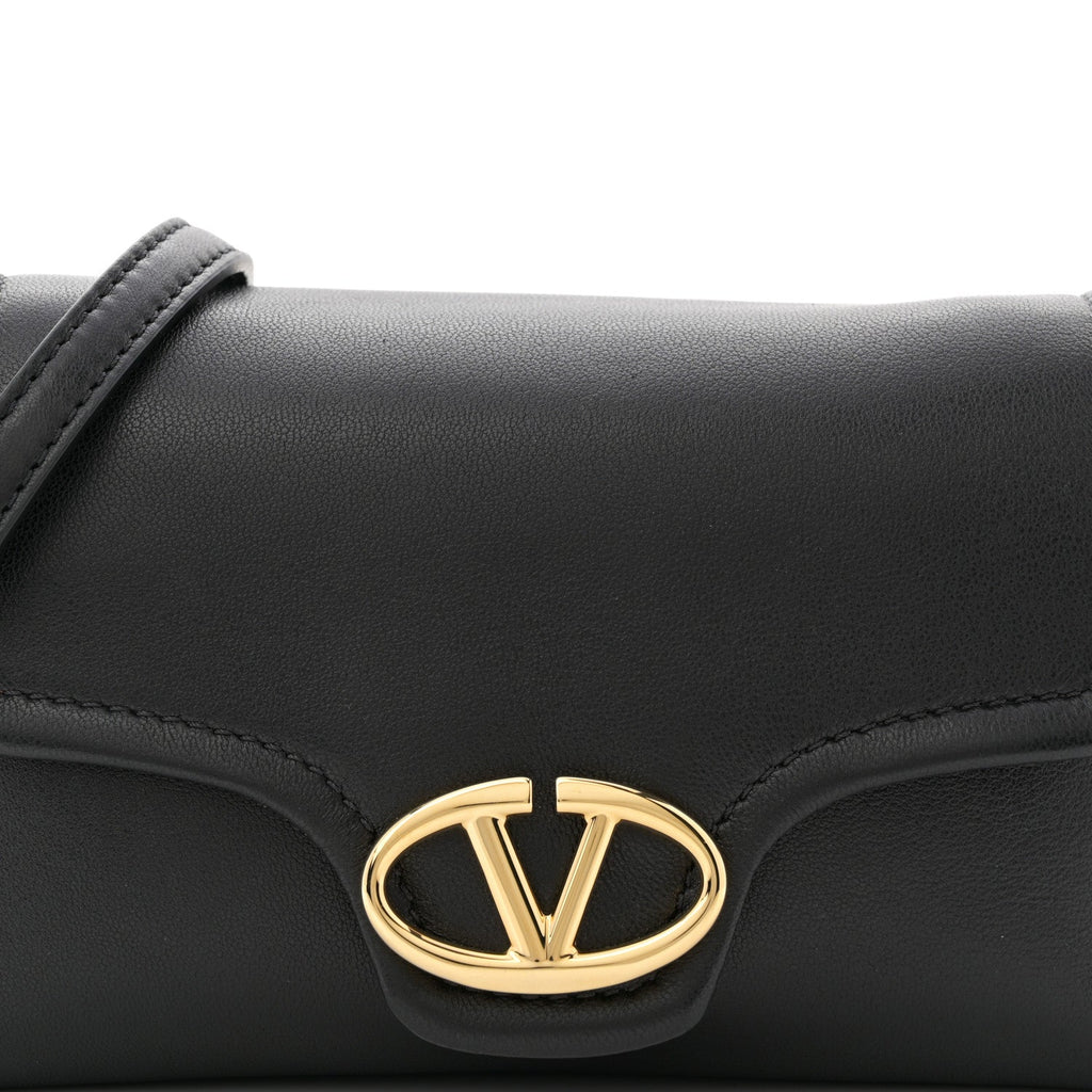 Lambskin Vlogo Mini Crossbody Bag Black
