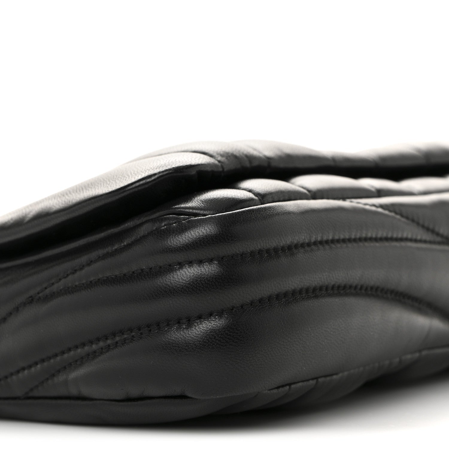 Lambskin Quilted Mini GG Milano Top Handle Shoulder Bag Black
