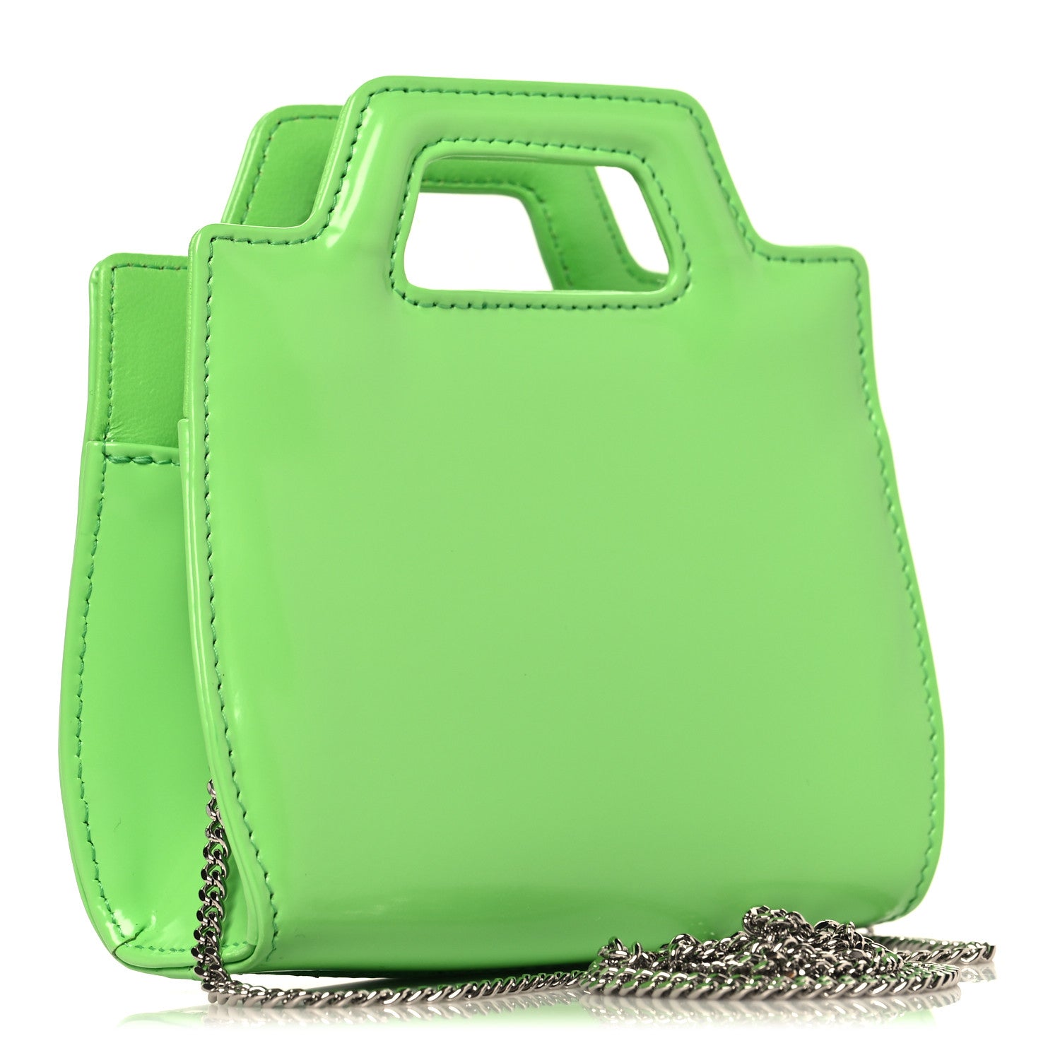 Brushed Calfskin Micro Wanda Top Handle Bag Green