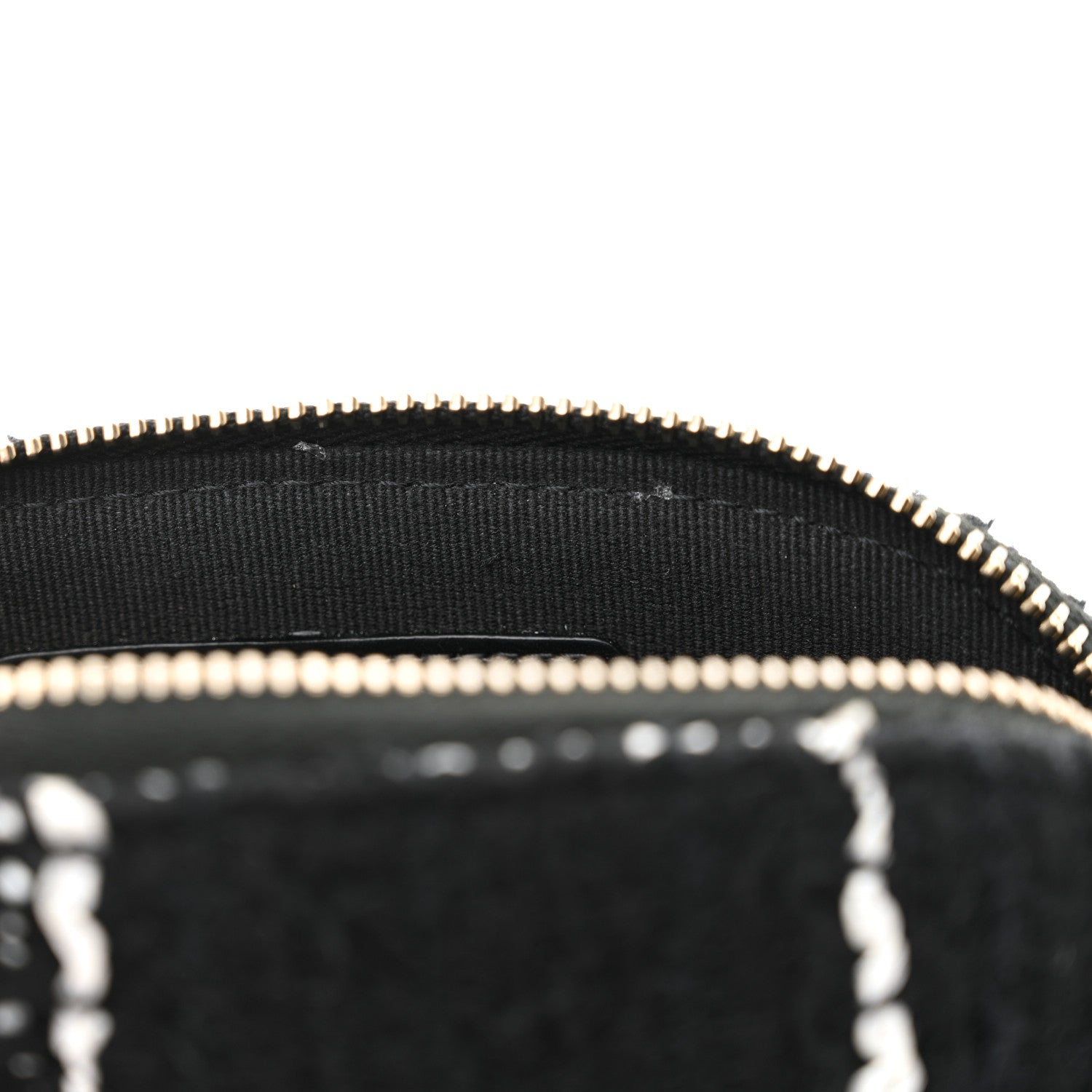 Tweed Quilted Mini Clutch With Chain Black White