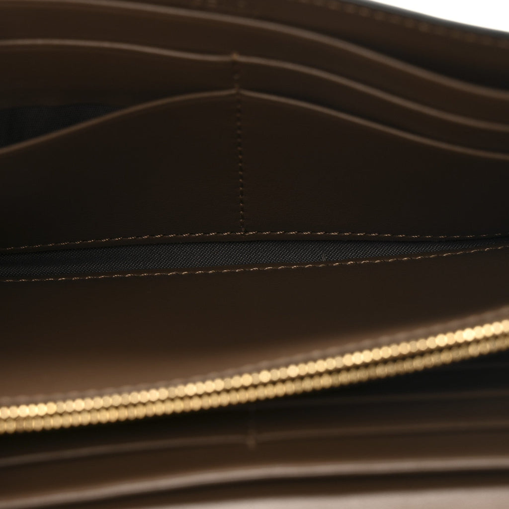 Vitello Soft F is Fendi Bi-Color FF 1974 Embossed Continental Envelope Wallet On Chain Maya Black