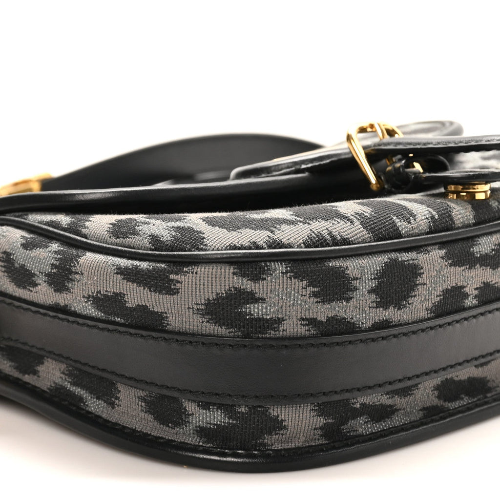 Canvas Mizza Embroidered Medium Bobby Flap Grey Black