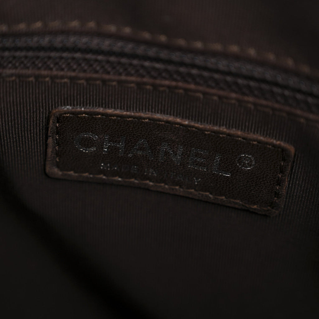 Calfskin Chevron CC All Day Long Boston Brown