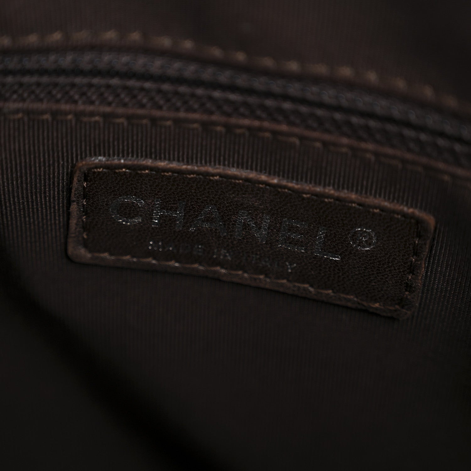 Calfskin Chevron CC All Day Long Boston Brown