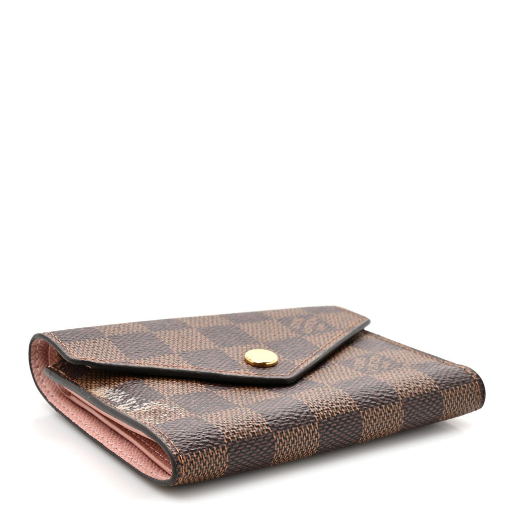 Damier Ebene Victorine Wallet Rose Ballerine