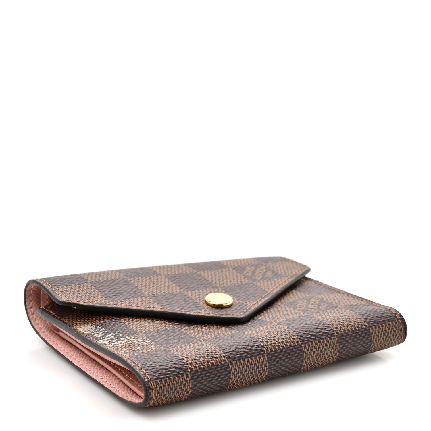 Damier Ebene Victorine Wallet Rose Ballerine