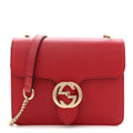 Dollar Calfskin Small Interlocking G Shoulder Bag Red