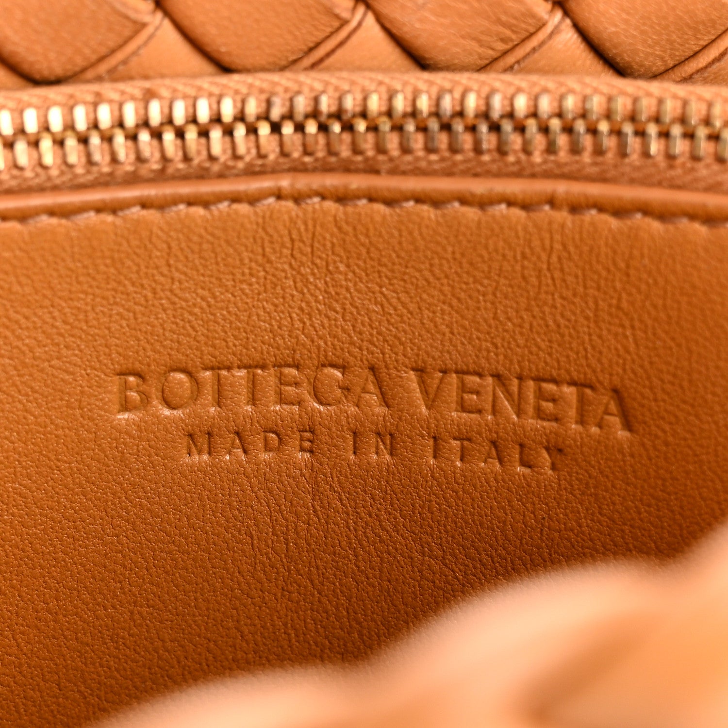 Nappa Intreccio Padded Small Cobble Shoulder Bag Caramel