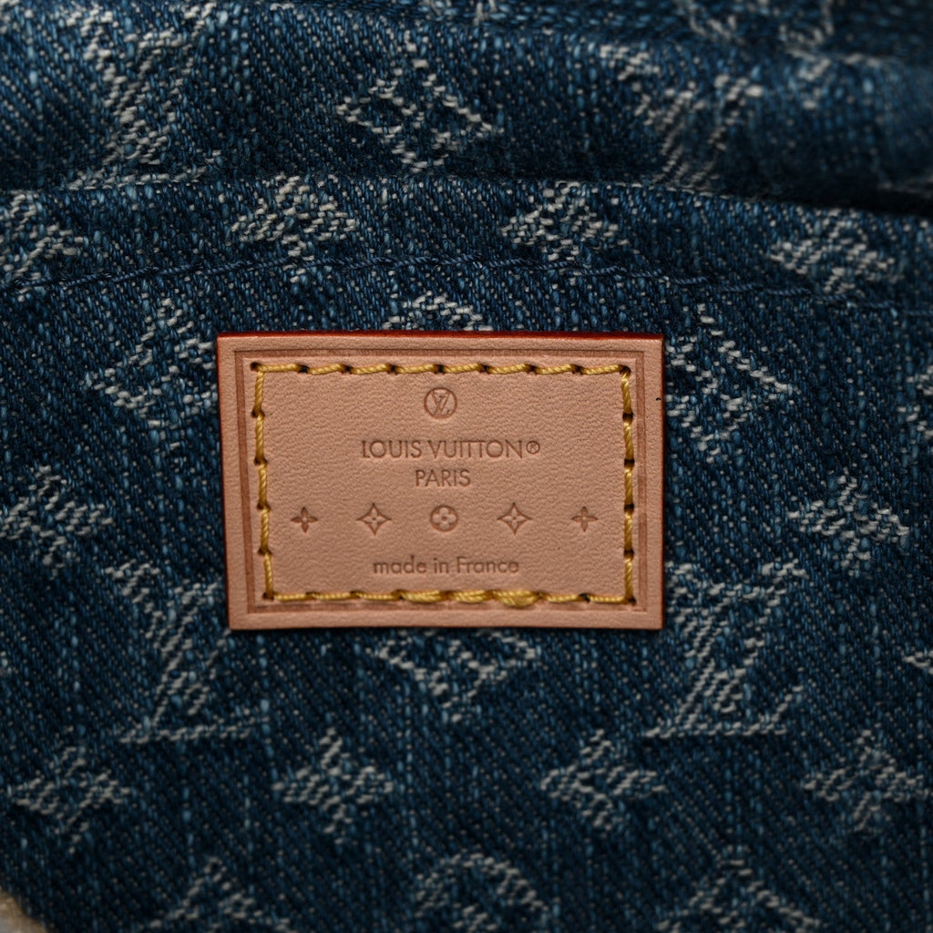 Monogram Denim Croissant MM Blue