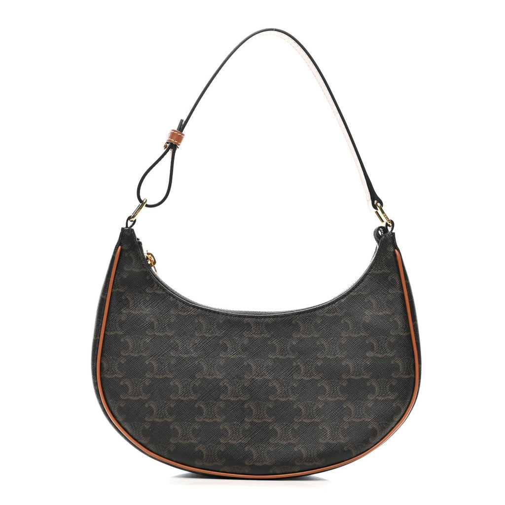 Triomphe Canvas Calfskin Ava Shoulder Bag Tan