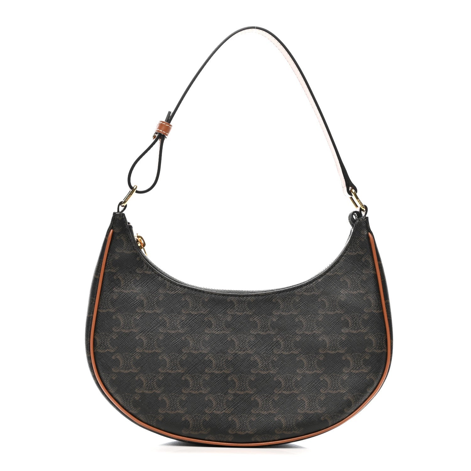 Triomphe Canvas Calfskin Ava Shoulder Bag Tan