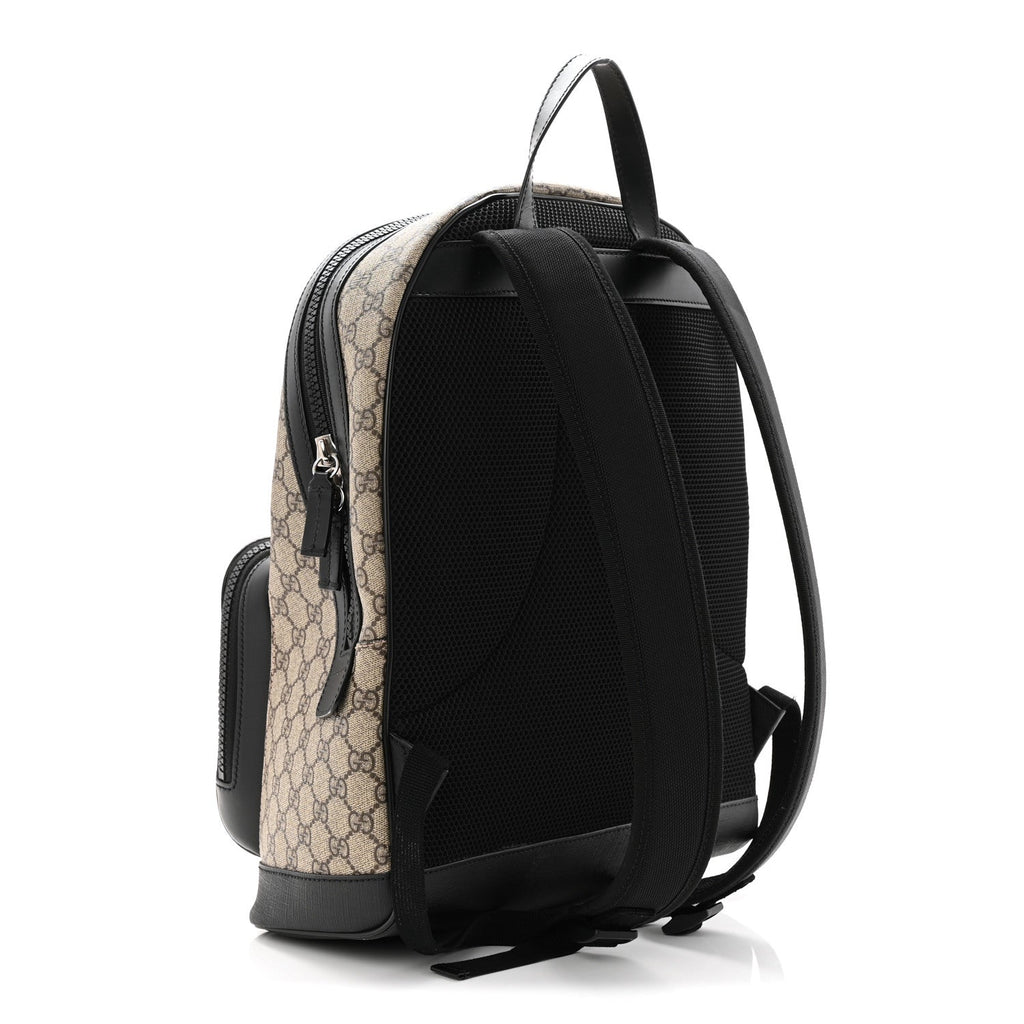 GG Supreme Monogram Medium Backpack Black