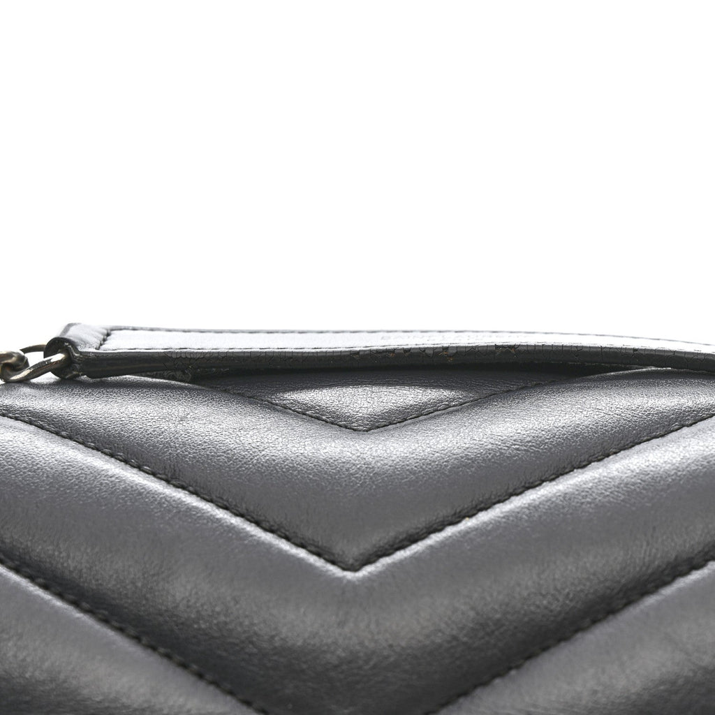 Calfskin Y Quilted Monogram Medium Loulou Chain Satchel Storm
