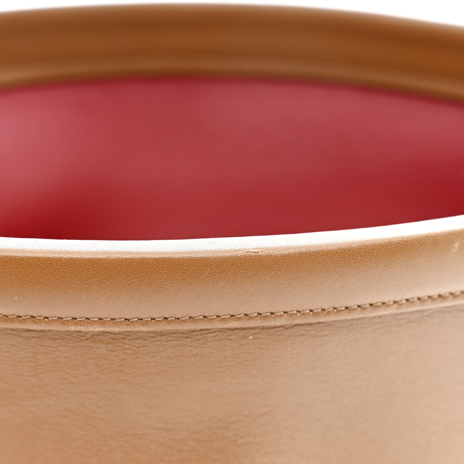 Smooth Calfskin Clasp Bucket Bag Brown