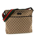 Monogram Web Medium Flat Messenger Bag Brown