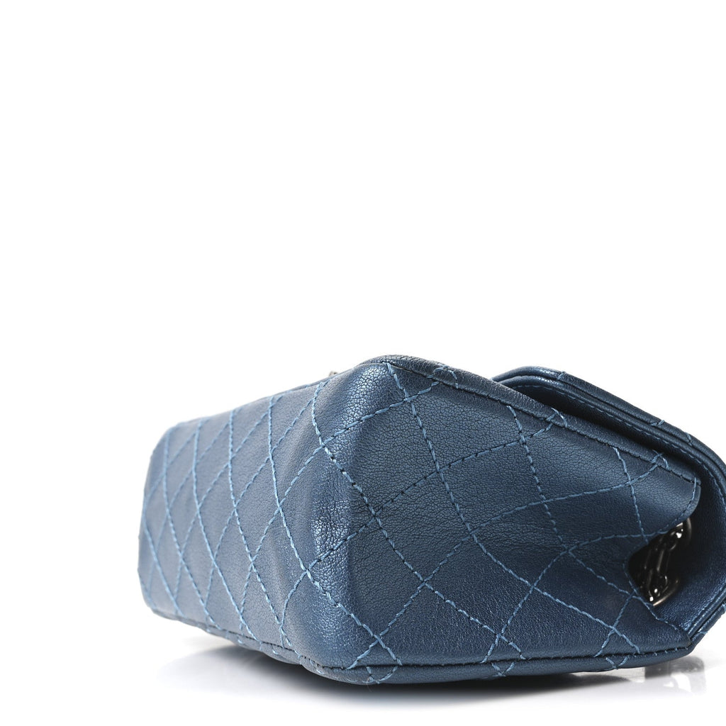Metallic Sheepskin Quilted 2.55 Reissue Mini Flap Blue
