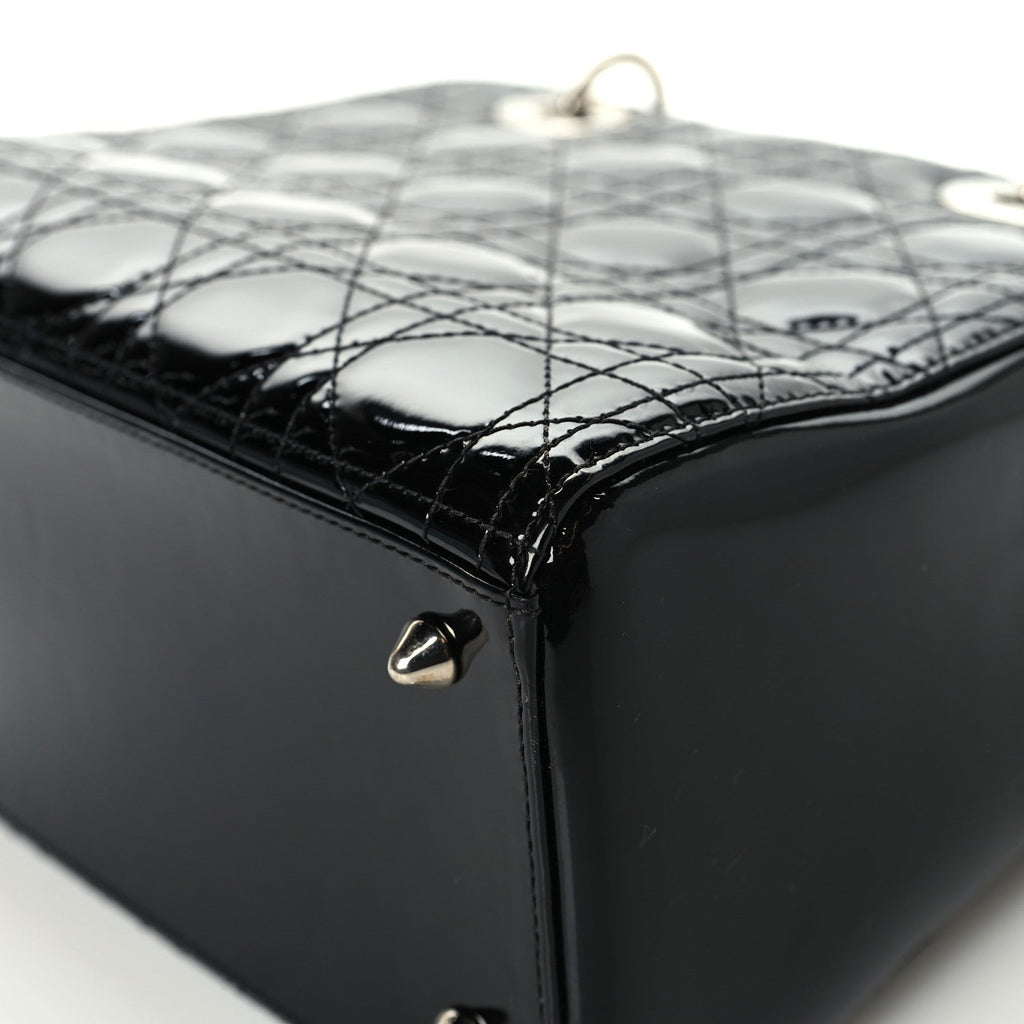 Patent Cannage Medium Lady Dior Black