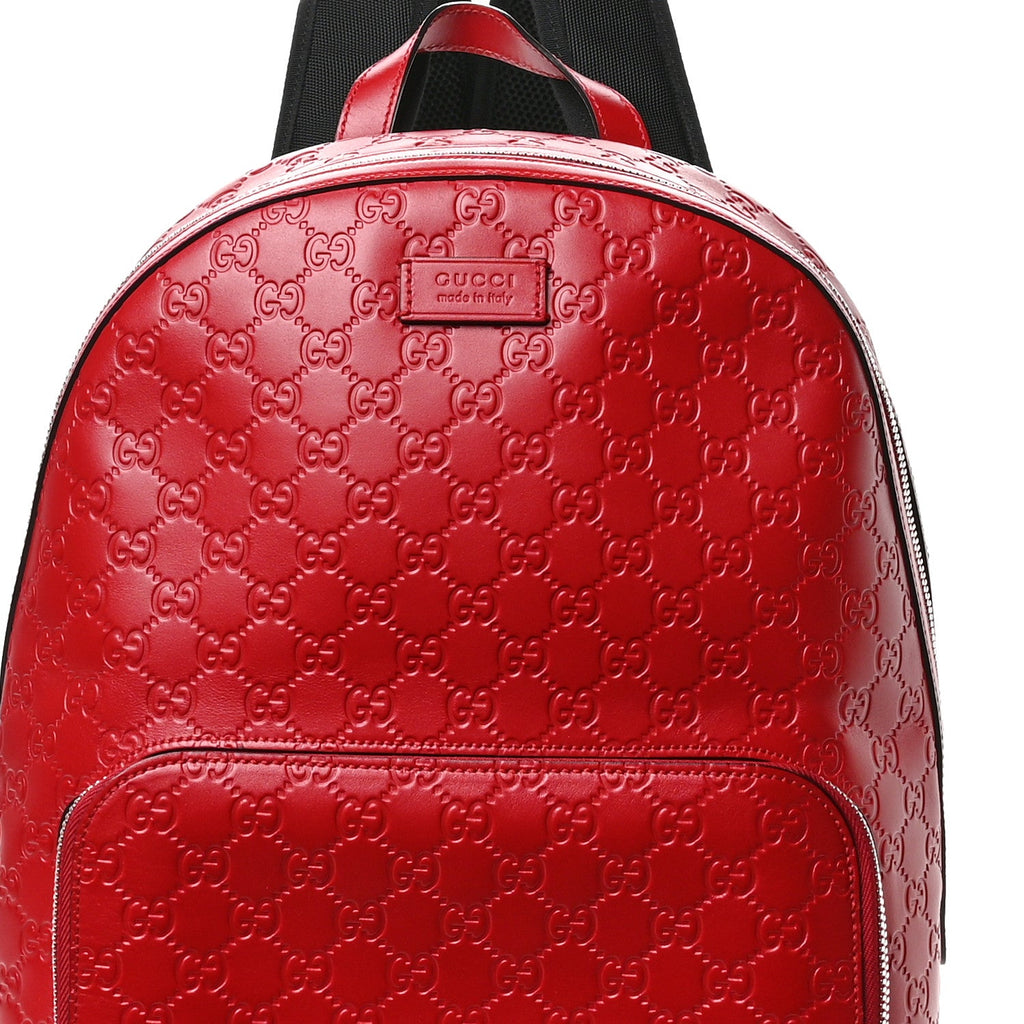 Guccissima Signature Day Backpack Hibiscus Red