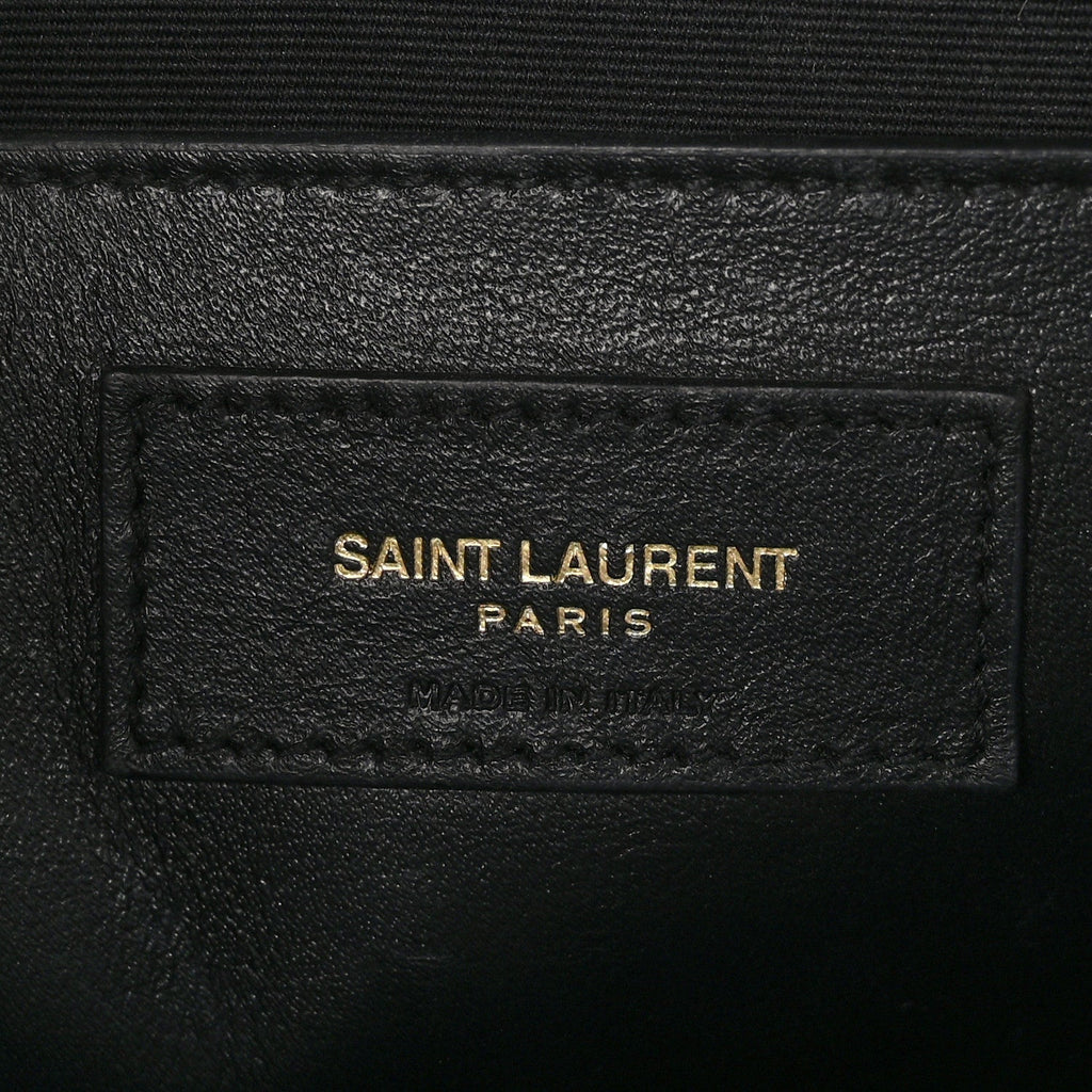 Shiny Calfskin Crocodile Embossed Manhattan Baguette Black