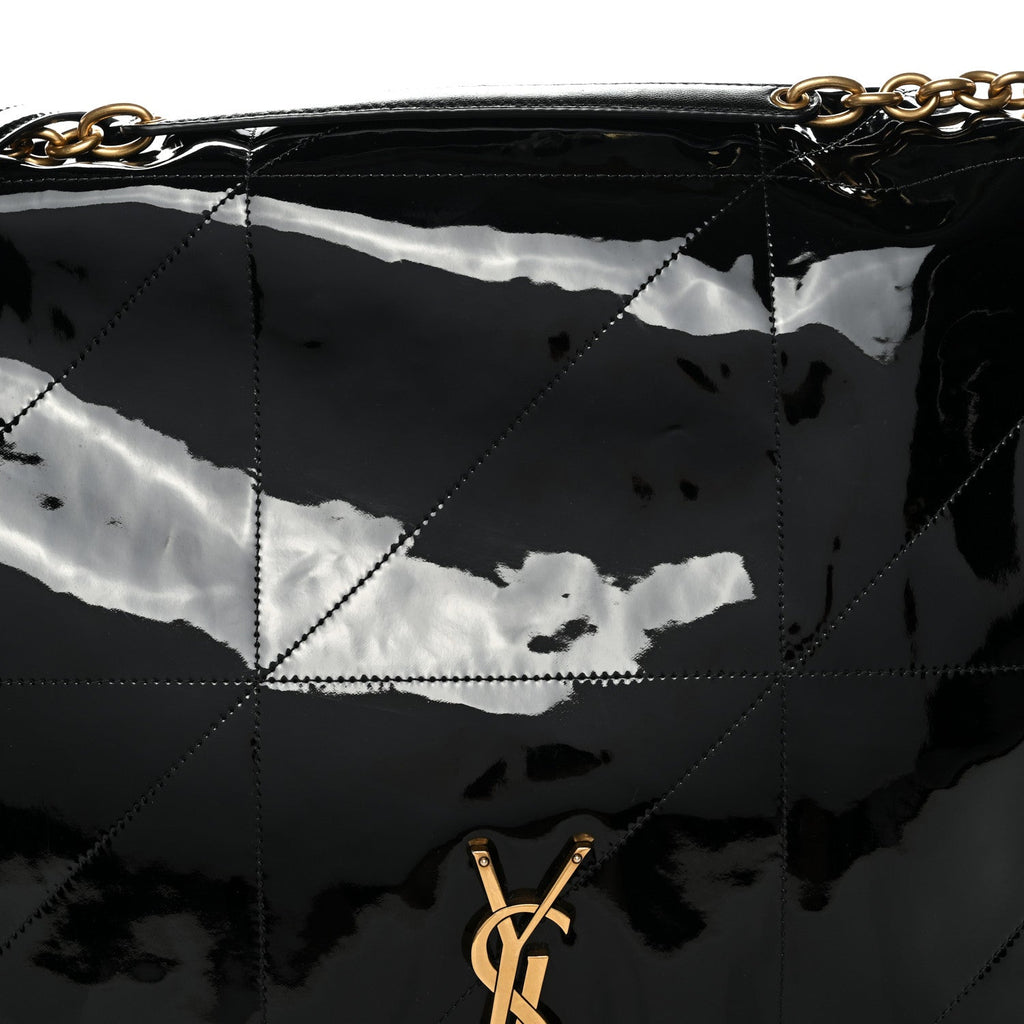 Patent Matelasse Monogram Large Jamie 4.3 Black
