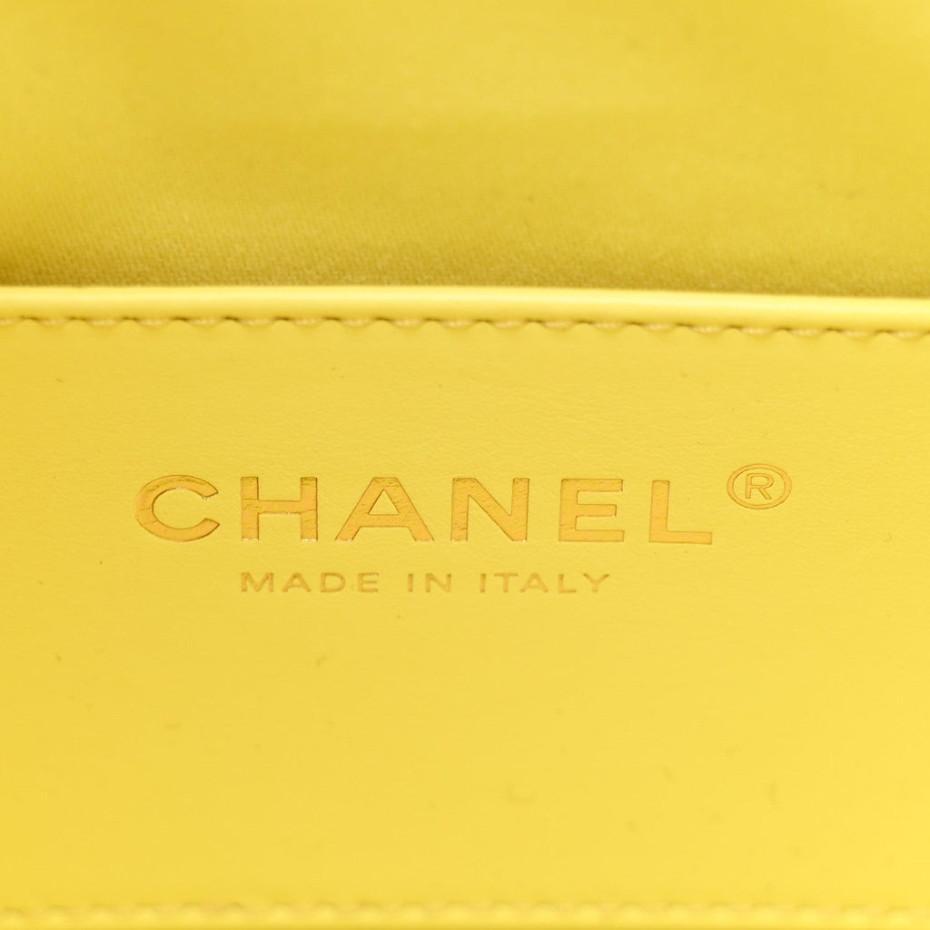 Caviar Quilted Mini Chanel 25 Handbag Light Yellow
