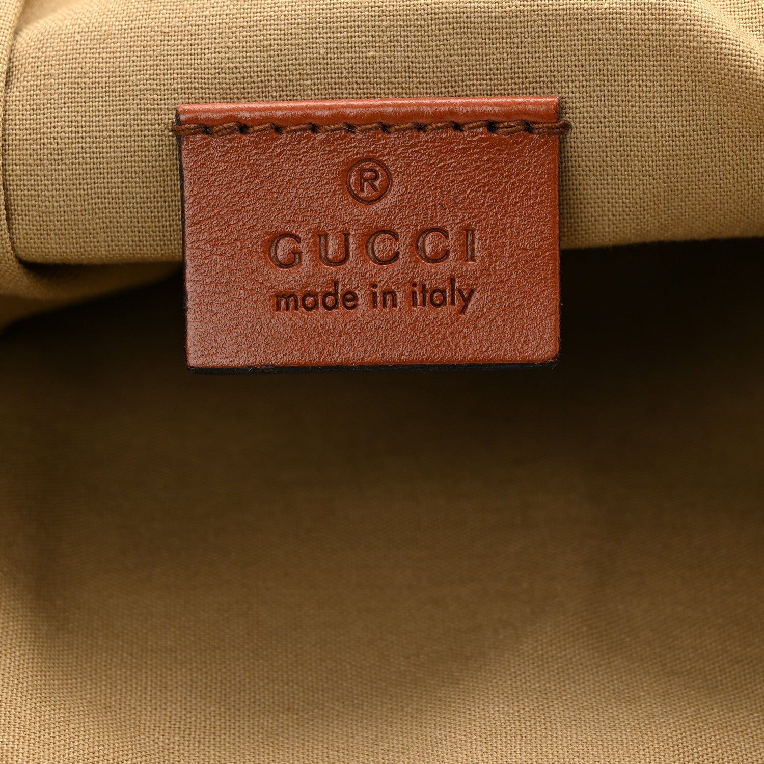 Vintage Canvas Web Belt Bag Sand Cuir