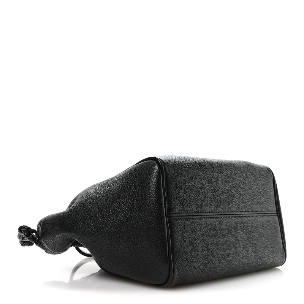 Calfskin Cuir Small Triomphe Cabas Drawstring Black
