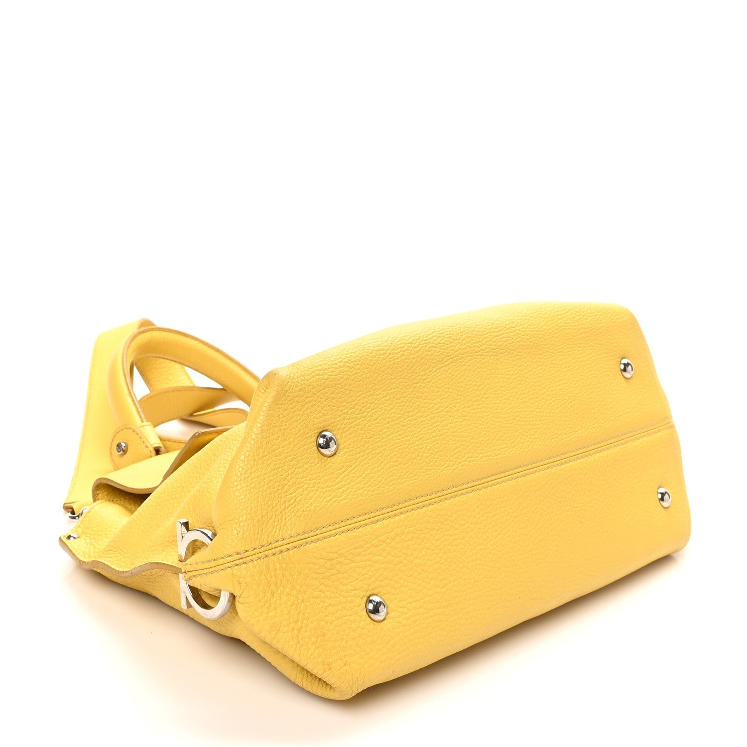 Calfskin Sofia Gancini Satchel Yellow