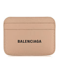 Grained Calfskin Logo Cash Rounded  Holder Beige