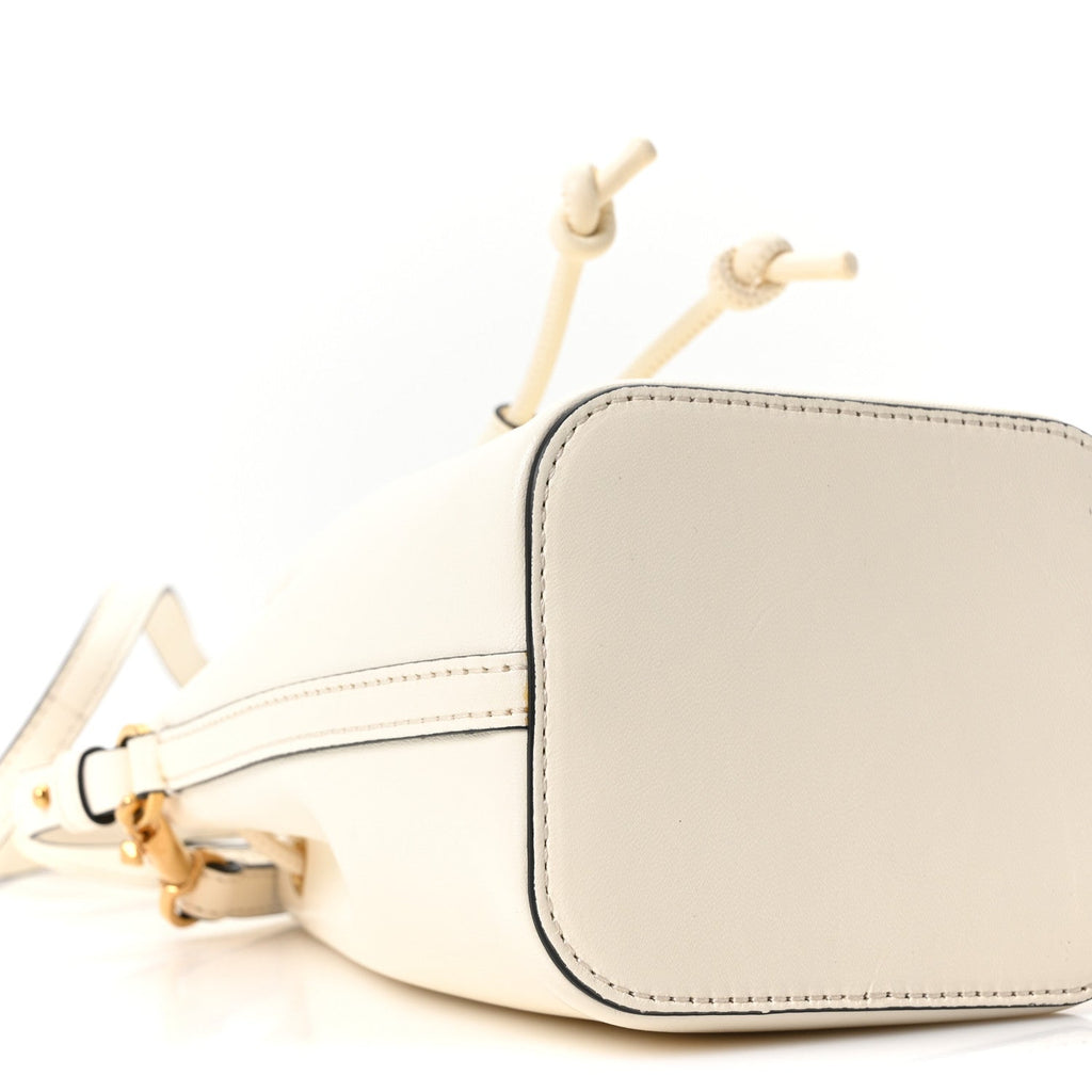 Nappa Mini VLogo Signature Bucket Bag Light Ivory
