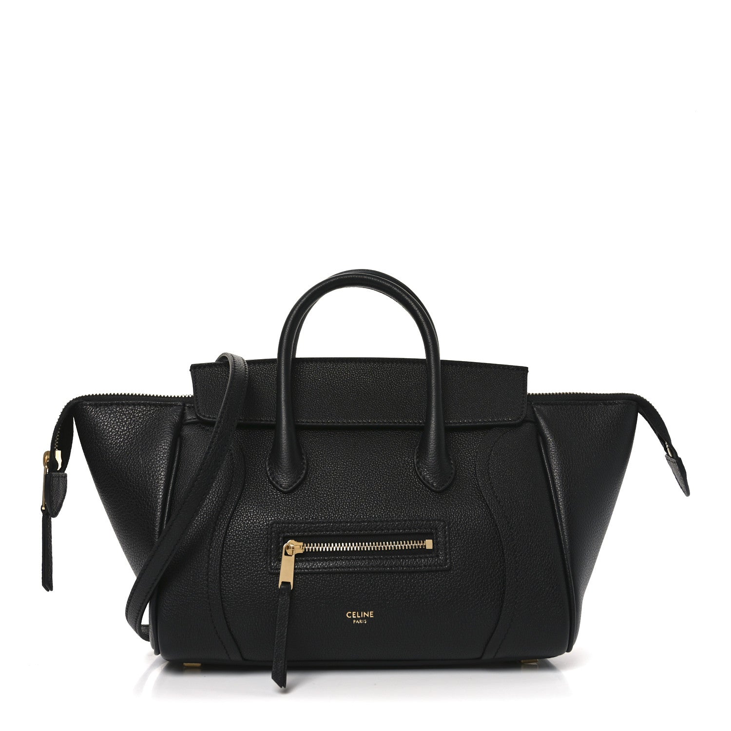 Supple Shiny Lambskin Little New Luggage Black