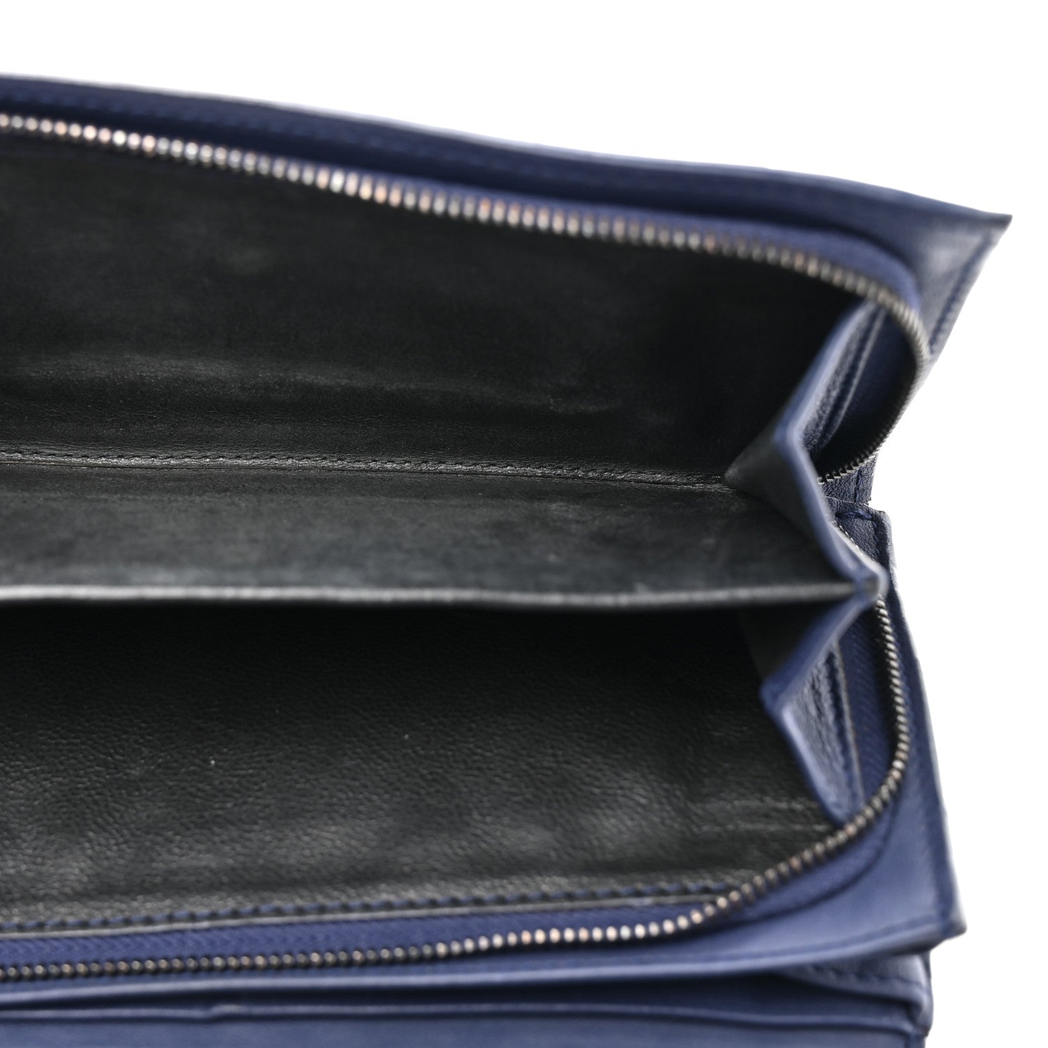 Nappa Intrecciato Continental Flap Wallet Dark Blue