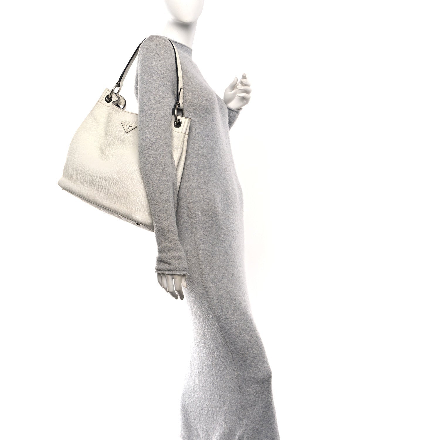 Vitello Daino Hobo Bag White
